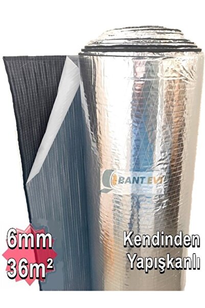 BANT EVİ Alüminyum Folyolu Kauçuk Izolasyon 6mm 120cm 36m2 Kendinden Yapışkan...