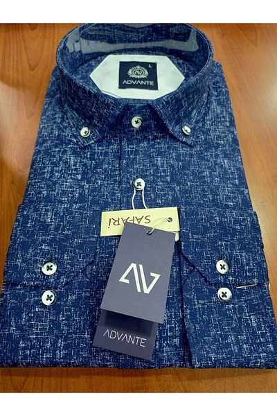 ADVANTE Мъжка риза с дълъг ръкав и дигитален щампа Güncüoğlu Slim Fit