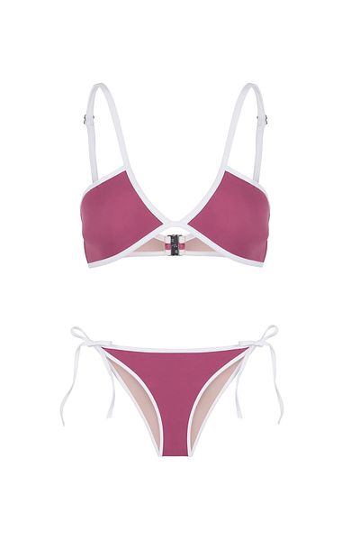 AQUELLA Σετ μπικίνι στράπλες V-Cut Dusty Rose