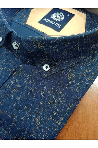 ADVANTE Мъжка риза с дълъг ръкав и дигитален щампа Güncüoğlu Slim Fit
