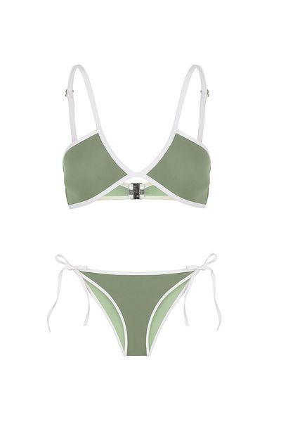 AQUELLA Σετ μπικίνι στράπλες V-Cut Khaki
