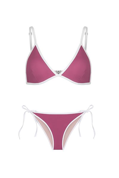 AQUELLA Σετ μπικίνι Triangle Piping Dusty Rose