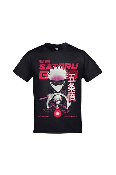 Orijin Tekstil Jujutsu Kaisen Satoru Gojo Printed Unisex Black T-shirt
