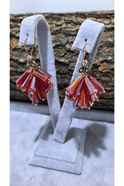 TMD AKSESUAR Red Drop Imported Czech Crystal Grape Antique Earrings
