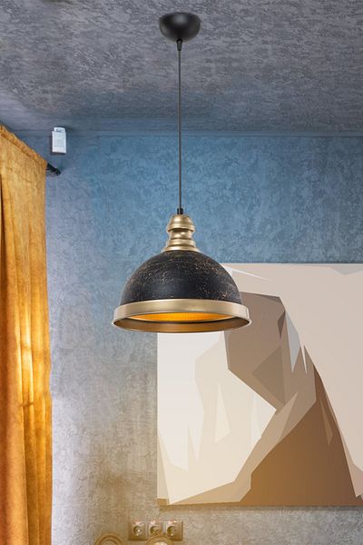 Gloria Black Globe Metal Pendant Lamp