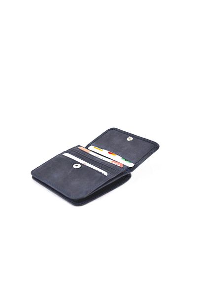Eminsa Men's Navy Blue Crazy Leather Small Wallet