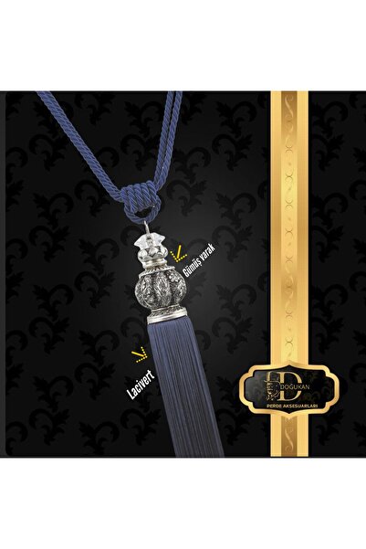 Doğukan perde aksesuarları Brç-210 Braçol Başlık Gümüş/varak - Ip Lacivert (1...