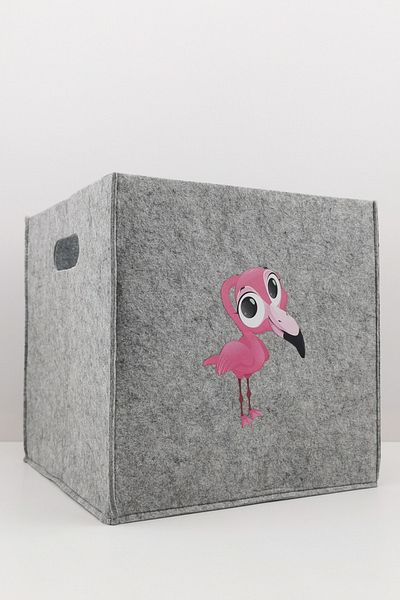 Art Bee Σετ Flamingo 3 - Καλάθι παιχνιδιών 30x30x30 cm και οργανωτής τσόχα για παιδικό δωμάτιο