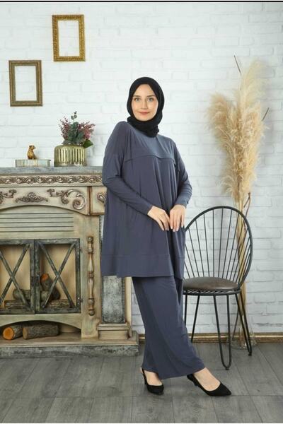 MODAMÜNASİP بدلة ساندي مزدوجة مع بنطال وجيب