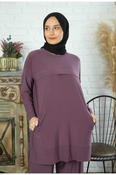 MODAMÜNASİP Υπέροχο αμμώδες παντελόνι με λεπτομερή διπλή φόρμα