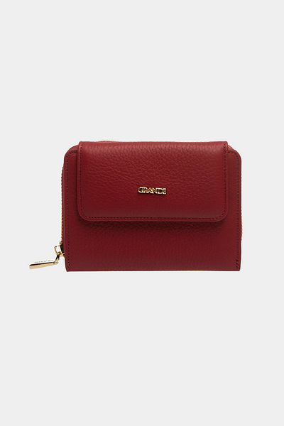 Grande 3802 Genuine Genuine Leather Small Women's Wallet Flother Claret Red