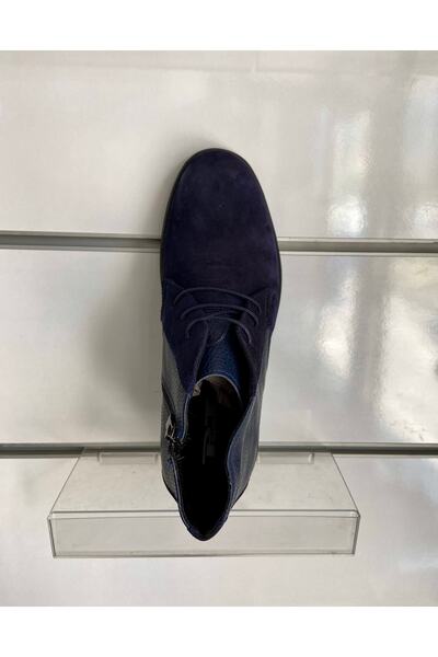 PUNTO 600402   Ανδρικές μπότες από γνήσιο δέρμα Navy Blue Suede
