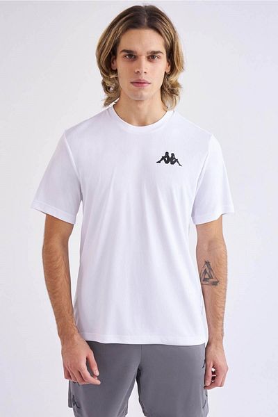 Kappa Men's T-shirt White Black 341f1ew