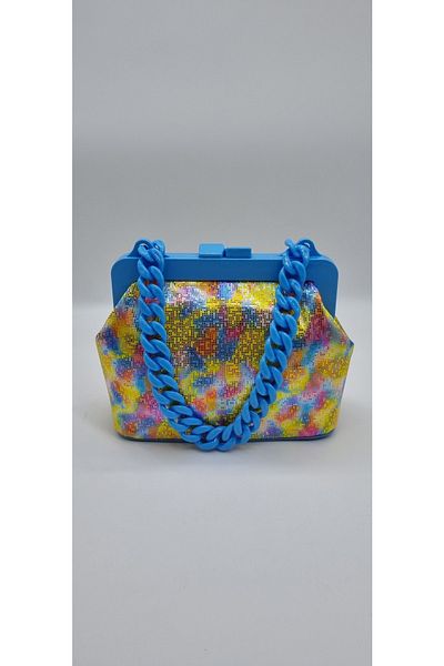 DSN Blue Color Faux Leather Hand and Shoulder Bag Y5873