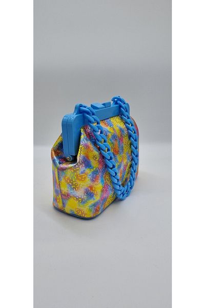 DSN Blue Color Faux Leather Hand and Shoulder Bag Y5873