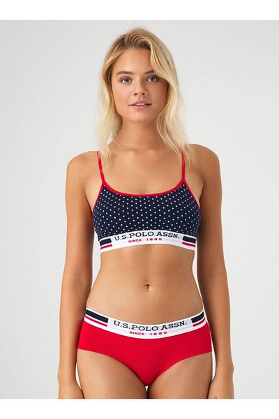 U.S. Polo Assn. Λευκό Γυναικείο Λευκό Μπουστάκι και Σορτς Κοστούμι 66252