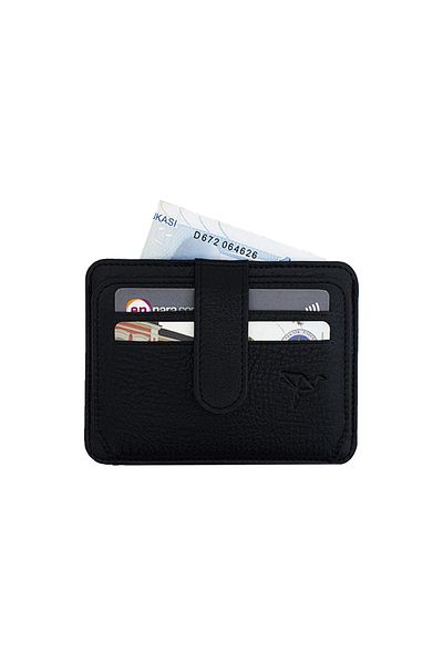 Garbalia Portofel negru Shelby din piele naturală pentru carduri