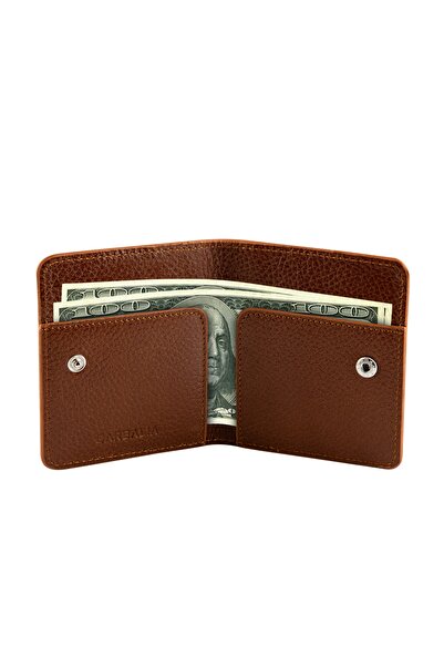 Garbalia Men's Genuine Leather Tan and Argenta Card Holder Wallet