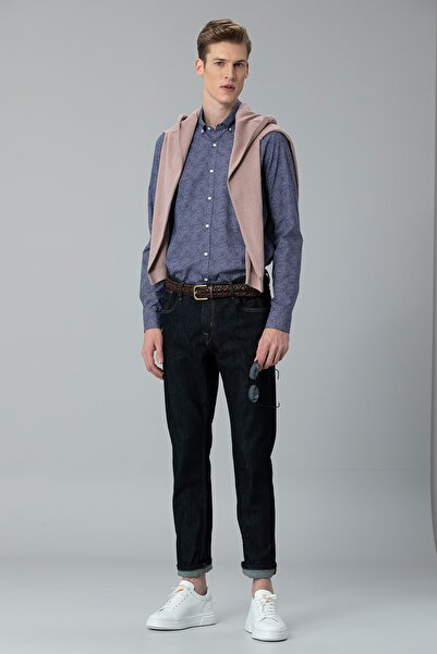 Lufian Rabi Erkek Smart Gömlek Slim Fit Lacivert