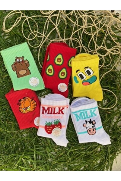çorapdunyam 6 paketa unisex šarenih, jednobojnih, veselih koledž teniskih čar...