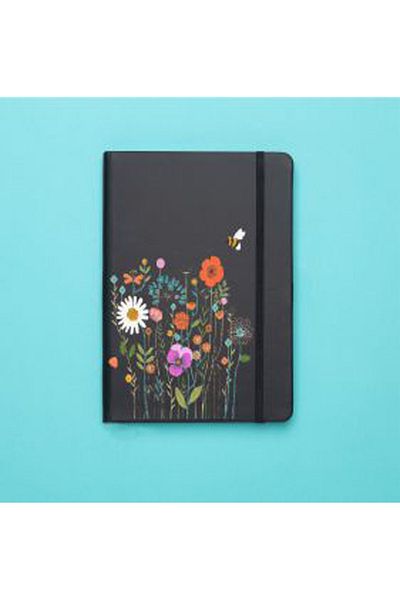 mooodcase Black Thermo Notebook with Colorful Flowers Pattern