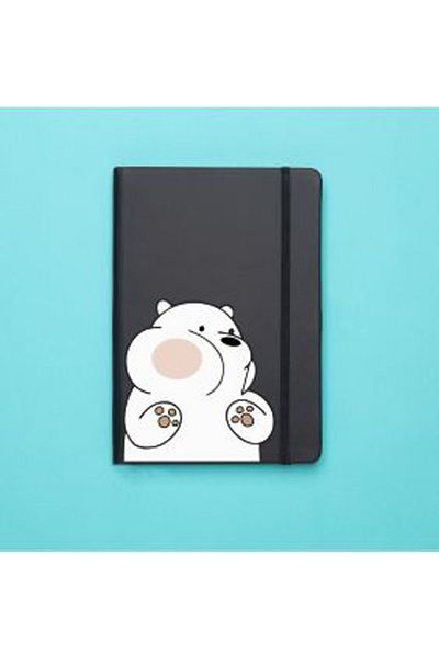 mooodcase دفتر حراري أسود مع نمط تيدي بير