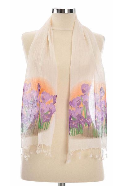 Dosimira Women's Saffron Flower Cotton Printed Scarf