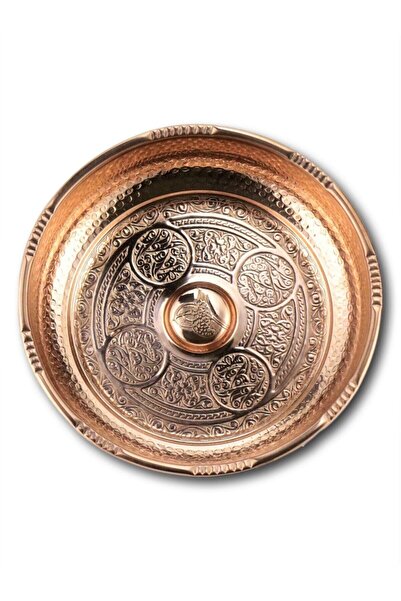 BİTERSE Κόκκινη χάλκινη οθωμανική μπολ για μπάνιο 16 εκατοστών