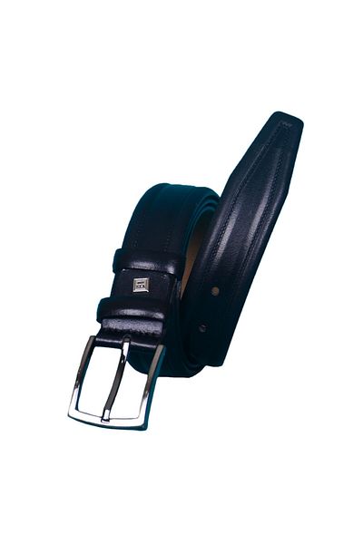 Strong 100% Genuine Black Leather Belt, Men's Fabric Pants Belt Km07
