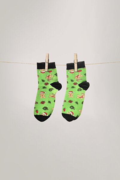 Unisex Happy Cookie Yılbaşı Bambu Çorap