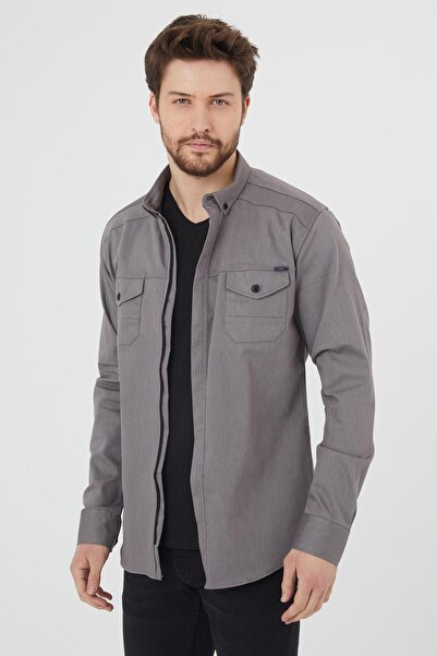Giymoda Erkek Mevsimlik Ceket Tarzı Fermuarlı Orijinal Gömlek