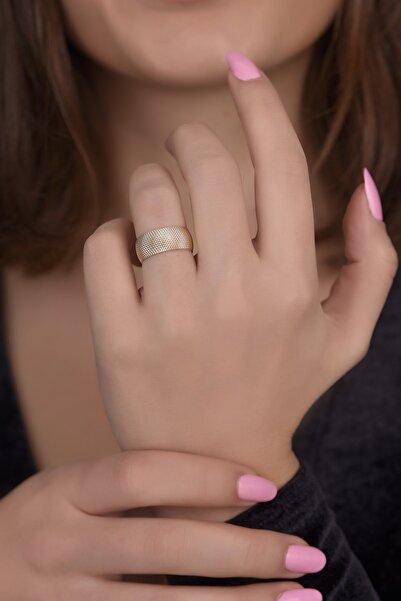 Ayyıldız Kuyumculuk Kadın 8mm Lazer Desenli Parlak Alyans