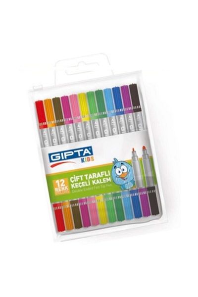 Gıpta 12 Colors Double Sided Felt Tip Pen