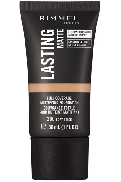 RIMMEL LONDON Kalıcı Mat Fondöten - 200 Soft Beige -