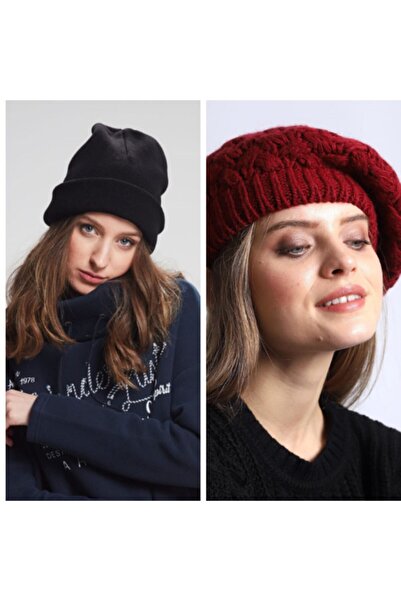 Ekdoğa Black and Claret Red Set of 2 - Knitted Painter + Basic