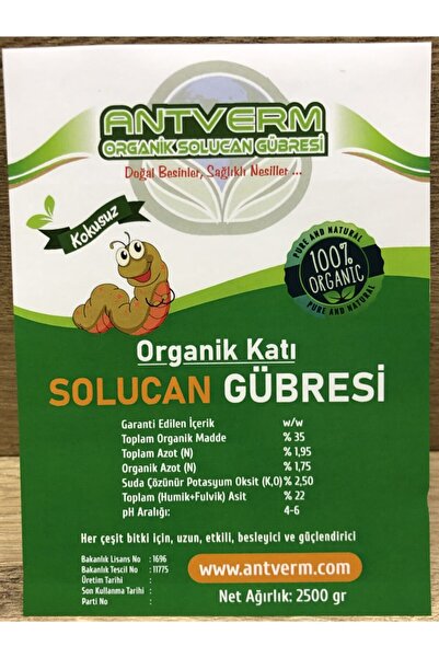 Antverm %100 Organik Doğal Azot Fosfor Fulvik Asit Potasyum Içerikli Solucan ...