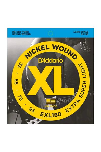 Daddario Exl180 Bass Guitar String Set Extra Super Light (035-095)