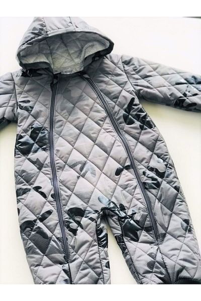 Kidaxi Unisex Baby Gray Camouflage Patterned Double Zipper Cosmonaut