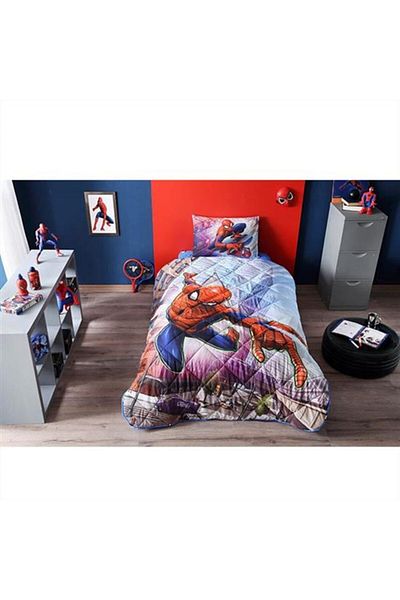 Taç Spiderman Licensed Single Duvet Set - 100% Cotton, Hard Gift