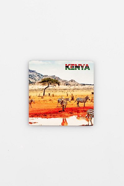 Dünyadan Hediyeler Kenya Themed Wooden Coaster