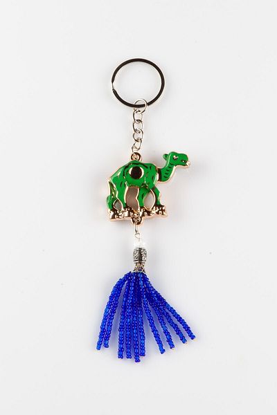 Dünyadan Hediyeler Green Beaded 3d Camel Keychain