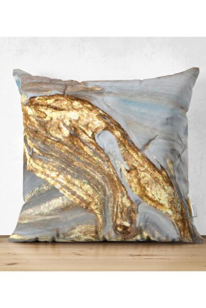 Realhomes Χρυσό λεπτομερές αφηρημένο σχέδιο με ψηφιακή εκτύπωση μοντέρνα μαξιλαροθήκη