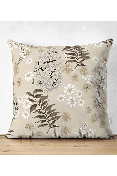 Realhomes Çift Taraflı Pastel Zeminli Renkli Yaprak Desenli Dijital Baskılı M...