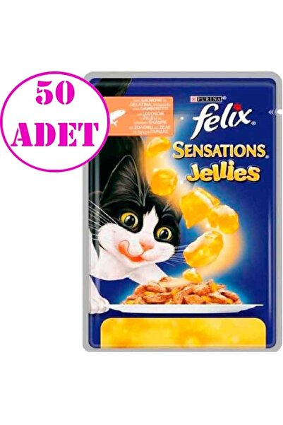 FELIX Sensations Somonlu Ve Karidesli Yaş Kedi Maması 85 gr 50 Ad