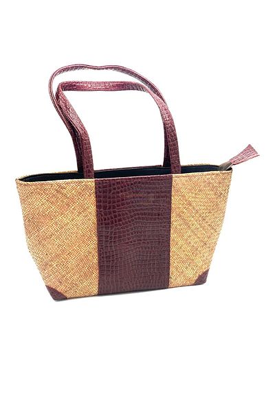 Dünyadan Hediyeler Women's Straw Leather Decorated Handbag