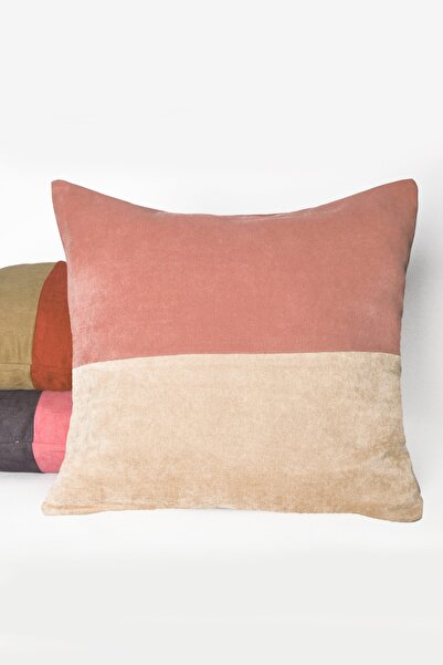 Mürdüm Perde Kum Desen Kadifemsi Dokulu Iki Renkli 45x45cm Kırlent