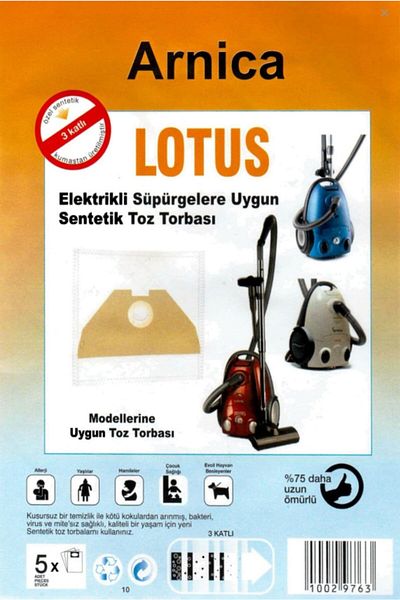 Arnica Lotus 10 Pieces Horizontal Vacuum Cleaner Bags Set