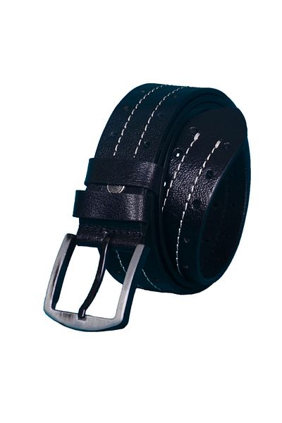 Strong Men's Black Genuine Leather Belt