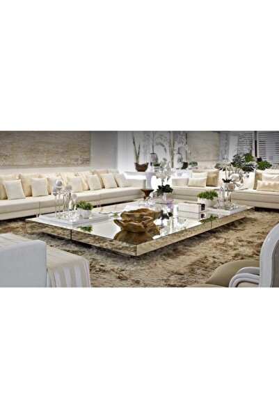 Gençtürk Luxury Bronz Aynalı 4 Parça Orta Sehpa 100x150 Yükseklik 22 Cm Değişik Ayna Rengi Ve Ölçü Uygulanır.