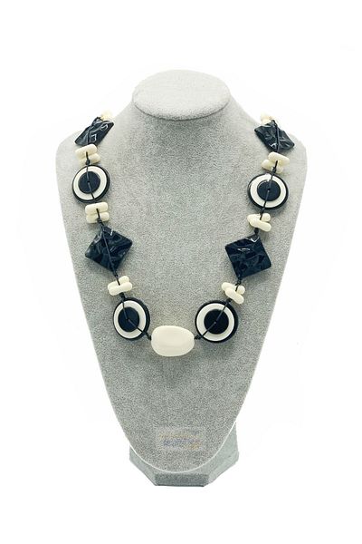 Dünyadan Hediyeler Unisex Black Beige Ethnic Necklace